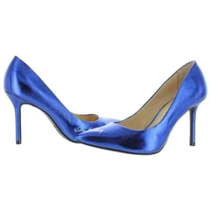 The SISSY by KATY PERRY Metallic Surfer Blue Canvas Stiletto Dress Heels Shoes 8 - Picture 1 of 1