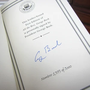 EASTON PRESS ALL THE BEST PRESIDENT GEORGE BUSH SIGNED FIRST EDITION BOOK ! - Picture 1 of 8