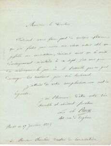 Etienne J. B. PASTOU à CHERUBINI lettre autographe signée 1837
