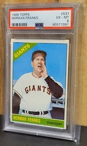 1966 Topps #537 Herman Franks Giant Manager Baseball Karte PSA 6 - Bild 1 von 3