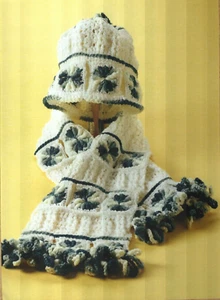 DENIM BLUES HAT & SCARF WOMEN'S CROCHET PATTERN INSTRUCTIONS - Picture 1 of 1
