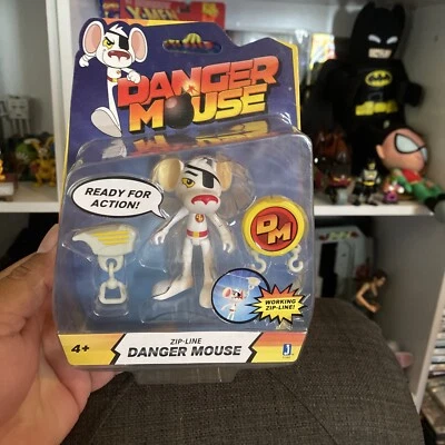 Danger Mouse Zip-Line Danger Mouse with Working Zip-Line 3" Figure New in Box - Image 1 of 2