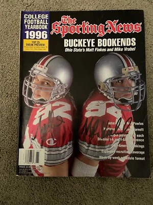 MIKE VRABEL & MATT FINKES signed Ohio State Buckeyes 1996 Sporting News yearbook - Image 1 of 2
