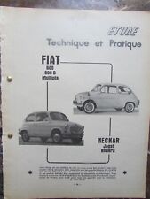 Fiat 600 D, Multipla et Neckard Jagst étude technique d'époque