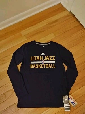Utah Jazz NBA Adidas Climalite 2016-17 Warm Up Shirt NWT Youth M (10/12) - Image 1 of 4
