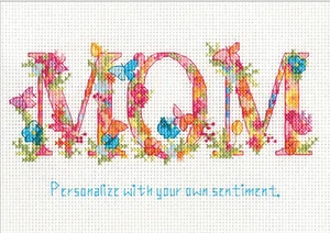 Cross Stitch Kit ~ Dimensions Personalized Mom Floral Design #70-65180 - Picture 1 of 4