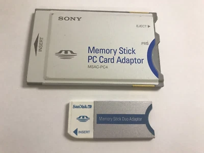 Sony Memory Stick PC Card Adapter MSAC-PC4 w. Memory stick duo adapter - Image 1 of 4
