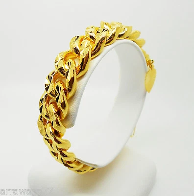 Brazalete de joyería chapado en oro amarillo baht tailandés 22K 23K 24K para hombre 7 pulgadas 58 gramos Foto 1 de 2