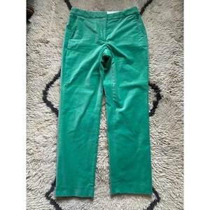 J. Crew Kate Straight-leg Pant in Stretch Velvet GREEN Size 8  - Picture 1 of 18