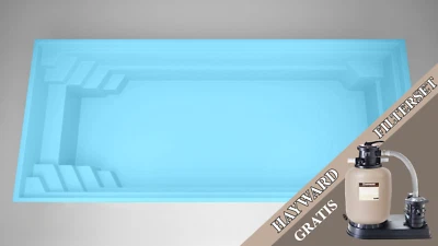 GFK Schwimmbecken Pool 6,5 x 3,7 x 1,5 Hersteller  GFK Pool Kuba, inkl.Lampen - Bild 1 von 4