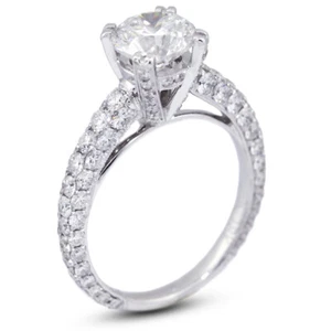5.22ctw H SI1 Round Brilliant Natural Certified Diamonds White Gold Accent Ring - Picture 1 of 13
