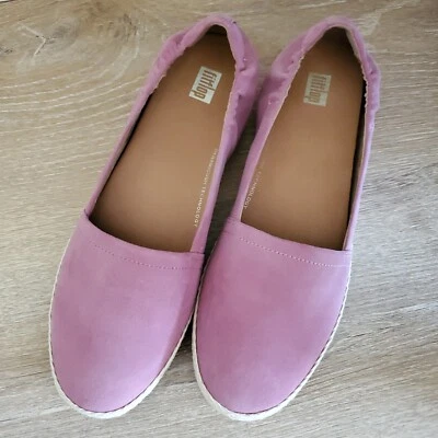 FitFlop Sirena Gamuza Cuero Alpargatas Sin Cordones Planas Rosa Jaspeado Talla 9 Foto 1 de 4