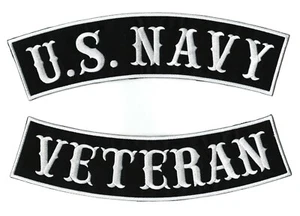 Rockers VETERANOS DE LA MARINA DE EE. UU. 12" | IFC Ferrocarril Militar Bordado Hierro Grande - Imagen 1 de 5