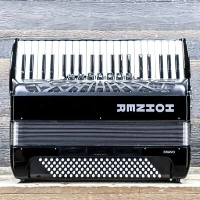 Hohner Bravo III 120 черный 120 бас 41 тихая клавиша 3-голос фортепиано аккордеон с сумкой - Изображение 1 из 4