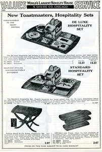 1938 anuncio impreso de juegos de bandeja de hospitalidad para tostadora Toastmaster - Imagen 1 de 2