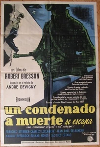 1956 A MAN ESCAPED Robert Bresson WWII 1SH MOVIE POSTER Rare ED. - Picture 1 of 5