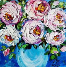 original oil painting Rose colorful flowers artwork Floral still life wall art