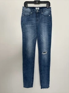 Hudson Denim Girls Skinny Jean Youth 12 Distressed Denim Mid Rise Stretch - Picture 1 of 6
