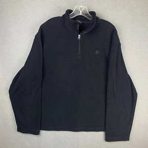 Chaqueta Starter Vintage Años 90 1/4 Cremallera Texturizada Poliéster Logo Negra Para Hombre Talla XL - Imagen 1 de 9