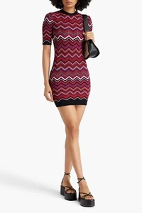 MISSONI - Jacquard Red Striped Knit Mini Dress - MSRP $1495 - Size US4  70% OFF - Picture 1 of 6