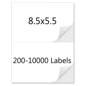 8,5 x 5,5 Versandetiketten halber Bogen selbstklebend direkte Ecke Adresse Versand - Bild 1 von 6