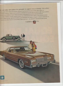 Anuncio original de la revista Cadillac 1975 "Puede tomar décadas para que la gente esté de acuerdo..." - Imagen 1 de 1