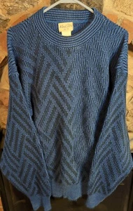 Vintage The Men’s Store Pullover Blau 90s Medium Tall Geometric Acryl USA - Bild 1 von 8