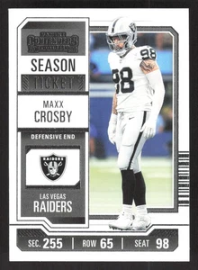 2023 Panini Contenders #56 Maxx Crosby Season Ticket Retail - Picture 1 of 2