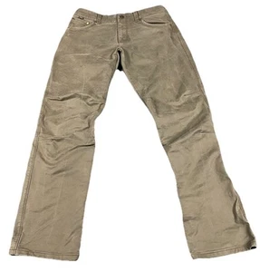 Pantaloni Kuhl Rydr vintage tinta patina marrone tela escursionismo chino uomo 33X34 5016 - Foto 1 di 10