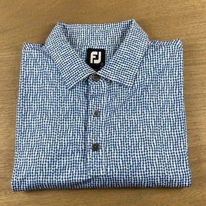 Footjoy Shirt Men’s L Geo Print Lisle Self Collar Polo Golf Performance Oakmont - Picture 1 of 10