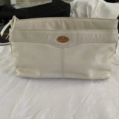 Bolso de mano vintage años 70 Etienne Aigner bolso sin asas cuero sangre de buey blanco roto Foto 1 de 4