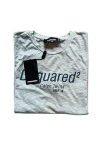 T-shirt uomo Dsquared2 grigia nuova con etichetta taglia XXL. - Foto 1 di 7
