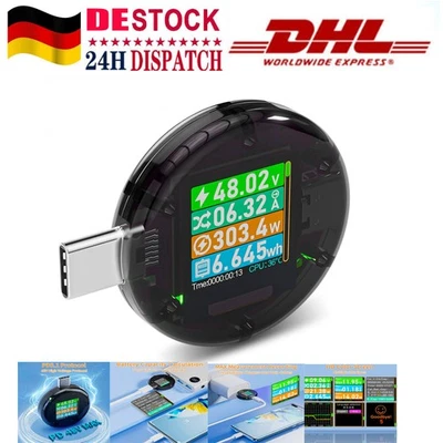 Type-C USB Tester Digital Voltmeter Amperemeter Volt Amp Bank Meter Multimeter - Bild 1 von 4