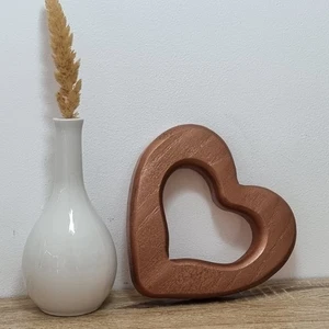 Rustic Wooden Heart – Copper Painted Decor – 13x13cm – Country Charm - Picture 1 of 5