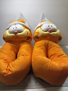 Vintage 1997 Deadstock Garfield “Sleep On It” House Slippers Size Medium - Foto 1 di 6
