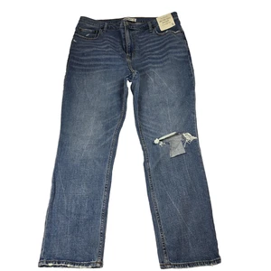 New Abercrombie Fitch Jeans Womens 34 Short 90s Slim Straight Ultra High Rise - Picture 1 of 14