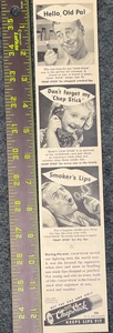 Pubblicità stampa Chapstick Fleet's 1946 tiene le labbra in forma uomo che fuma ragazza al telefono - Foto 1 di 2