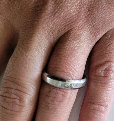 Aliança de casamento masculina platina 950 tamanho 10, pesada 8,4 g - Imagem 1 de 4