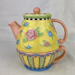 Vintage Mary Engelbreit ME Ink Michel & Company 2000 Tea for One Pastel Flowers - Picture 1 of 13