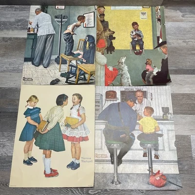 Estampas Norman Rockwell - 1972 Conjunto de 4 estampas 11X14 - The Saturday Evening Post - Imagem 1 de 4