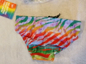 SPEEDO Men's Pride One Brief Swimsuit Size 26 Rainbow Animal Fever NWT - Picture 1 of 4
