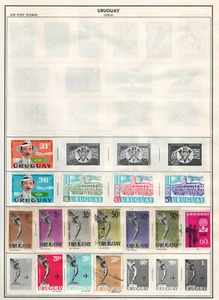URUGUAY 1938-1961  Very Fine Mint & Used Stamps Hinged on list : 2 Sides - Bild 1 von 2