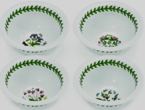 New- Portmeirion Botanic Garden Set of 4 Round Mini Bowls w/ Assor Floral Motifs - Picture 1 of 3