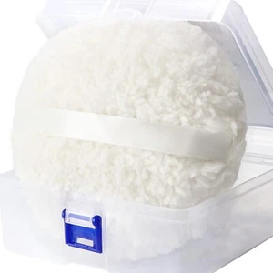 6" Body Powder Puff Fluffy Soft Powder Puff w/ Container for Body Powder Dusting - Picture 1 of 8