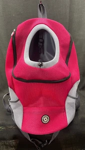 Sport Pet Backpack Carrier Dog Front Chest Pet Carrier Pink & Gray NEW - Picture 1 of 6