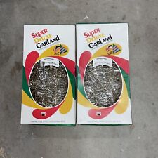 Vintage 1970's Super Deluxe Silver Christmas Garland Decor Noel 3 yrds NEW Lot 2