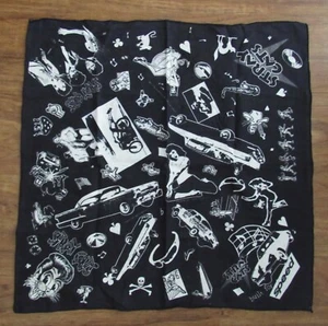 STRAY CATS ROCKABILLY COTTON 21 X 21 INCH BANDANA / HANDKERCHIEF VINTAGE 1982 - Picture 1 of 7