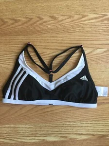 Adidas Black White Girls Sports Bra Size 7/8 Pads - Picture 1 of 3