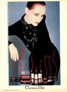 1980 Christian Dior Serge Lutens makeup beauty MAGAZINE AD - Les rouges ardents - Picture 1 of 1
