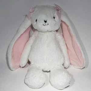 Lambs & Ivy Bedtime Originals Snowflake 12" White Bunny Plush Pink Lop Ears - Picture 1 of 13